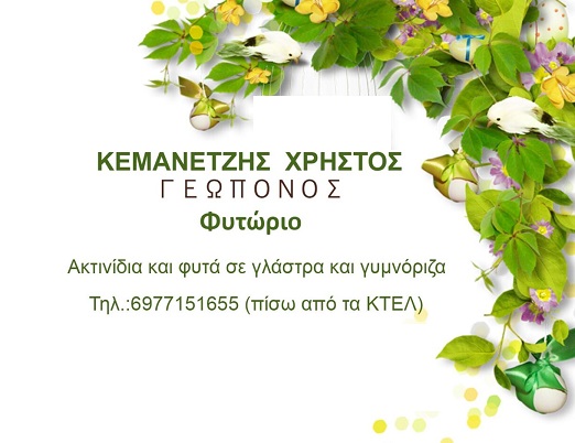 ΦΥΤΩΡΙΑ ΚΕΜΑΝΕΤΖΗΣ - ΦΥΤΩΡΙΑ ΚΑΤΕΡΙΝΗ - ΚΑΡΠΟΦΟΡΑ ΔΕΝΤΡΑ ΚΑΤΕΡΙΝΗ - ΑΚΤΙΝΙΔΙΑ - ΕΛΙΕΣ - ΚΑΡΥΔΙΕΣ